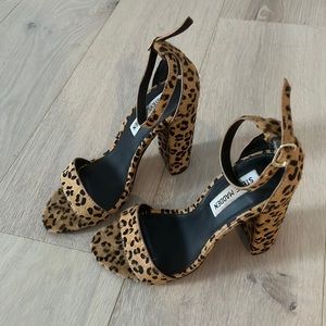 Leopard Cheetah Steve Madden Cow Hair Block Heels